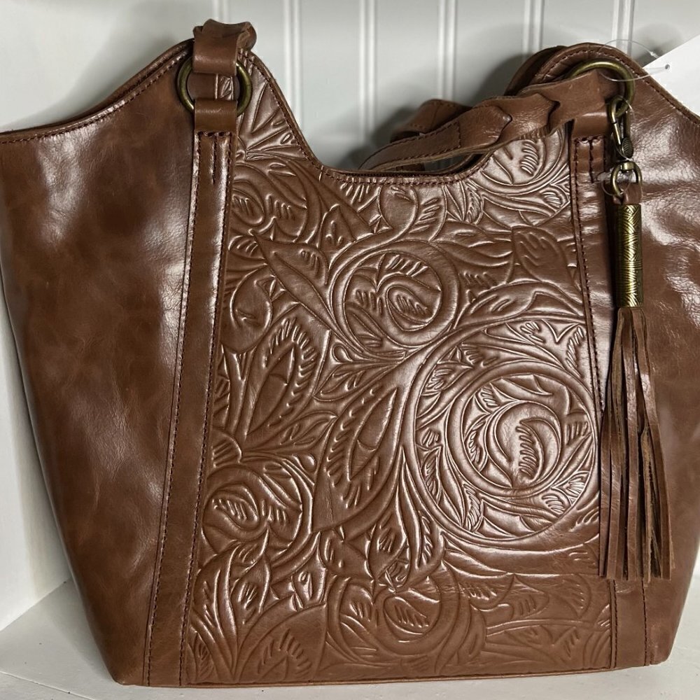 THE SAK COLLECTIVE  Sierra Leather Shopper  in Teak Leaf - Picture 9 of 10